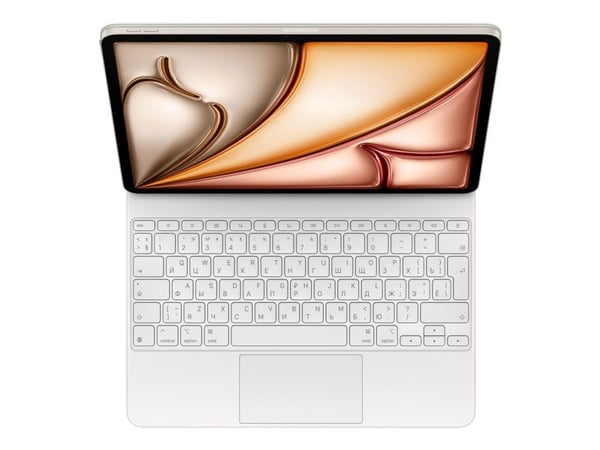 Apple Magic Keyboard - Tastatur og folioveske - med styrepute - Apple Smart connector - QWERTY - Russisk - hvit - for 13-inch iPad Air (M2, M3)