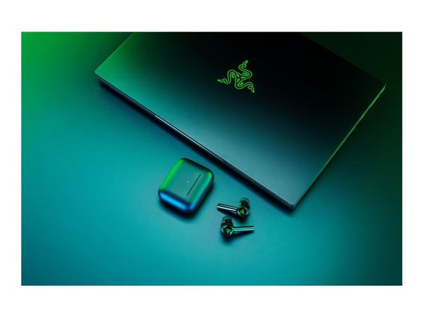 Razer Hammerhead Pro HyperSpeed - True wireless-hodetelefoner med mikrofon - i øret - Bluetooth / 2,4 GHz radiofrekvens - aktiv støydemping