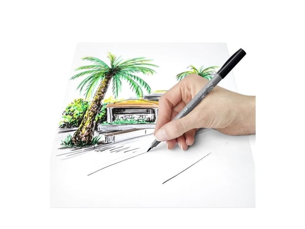 STAEDTLER 372 - Brush pen set - permanent - warm gray medium, warm gray light, cool gray medium, cool gray light, cool gray dark, intense black - f...