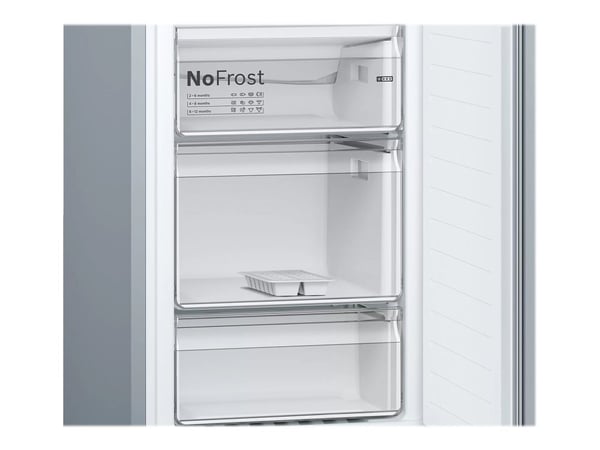 Bosch Serie | 2 KGN34NLEB - Kjøleskap/fryser - bunnfryser - bredde: 60 cm - dybde: 66 cm - høyde: 186 cm - 300 liter - Klasse E - rustfritt stål ut...