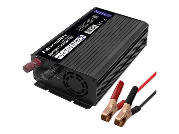 Qoltec Älykäs ammattimainen monoliittinen akkulaturi LiFePO4 AGM GEL SLA akuille | 40A | 12V