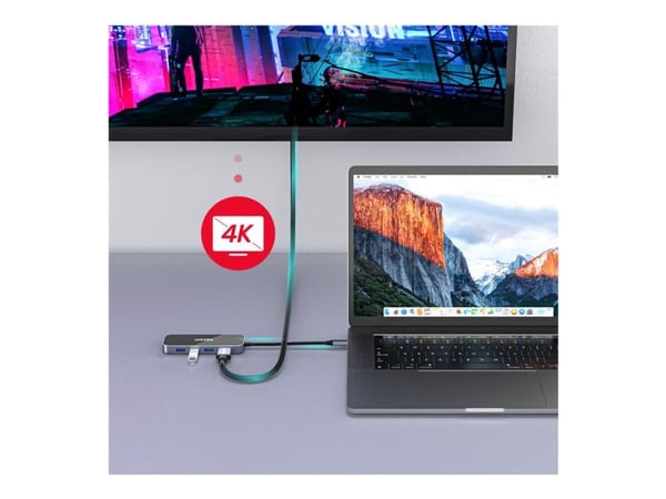 Unitek uHUB H6 D1084A - Dokkingstasjon - USB-C - HDMI - GigE