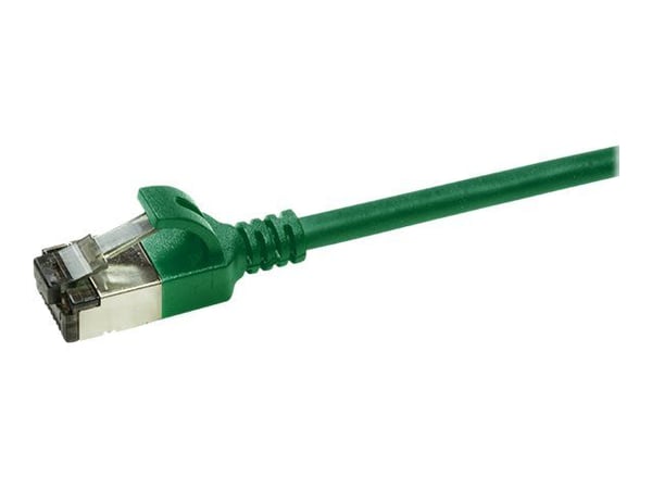 LogiLink SlimLine - Patch-kabel - RJ-45 (hane) till RJ-45 (hane) - 5 m - STP - CAT 6a - halogenfri, formpressad, hakfri, tvinnad - grön, RAL 6029