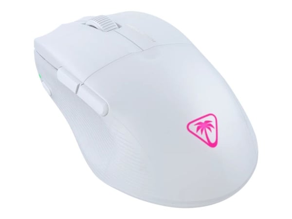Turtle Beach Pure Air - Mus - ergonomisk - optisk - trådløs, kablet - Bluetooth, 2.4 GHz, USB-C - USB trådløs mottaker - hvit