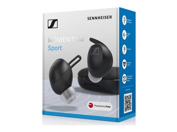 Sennheiser MOMENTUM Sport - True wireless-hodetelefoner med mikrofon - i øret - Bluetooth - aktiv støydemping - svart