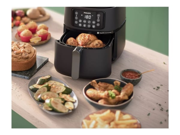 Philips Series 5000 Connected HD9285 XXL - Varmluftsteker - 7.2 liter - 2 kW - mørk sølv / svart