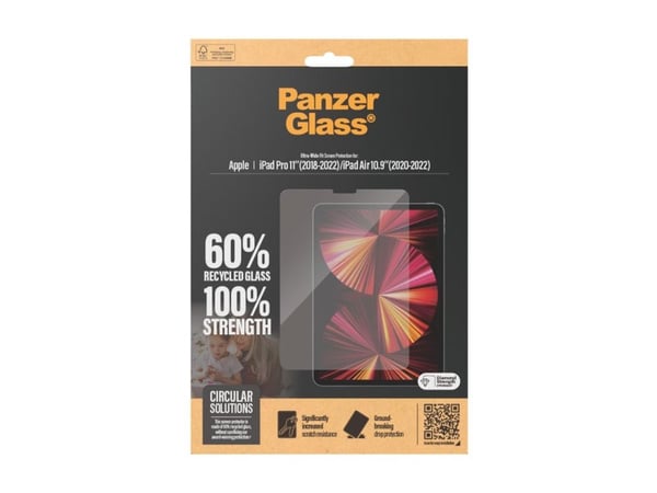 PanzerGlass - Skjermbeskytter for nettbrett - ultrabred passform - glass - for Apple 10,9-tommers iPad Air (4. generasjon, 5. generasjon); 11-tomme...