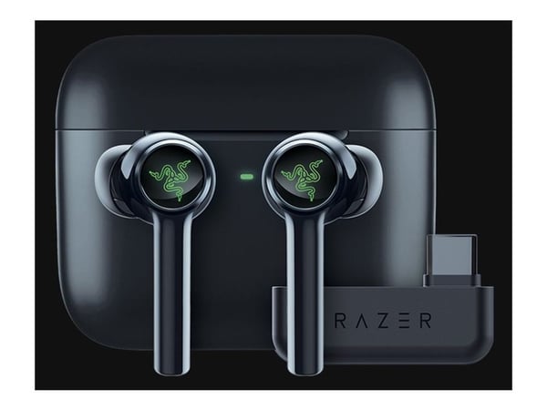 Razer Hammerhead Pro HyperSpeed - True wireless-hodetelefoner med mikrofon - i øret - Bluetooth / 2,4 GHz radiofrekvens - aktiv støydemping