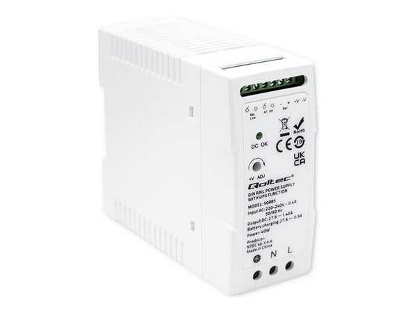 Qoltec Stable DIN Rail -virtalähde UPS-toiminnolla | 40W