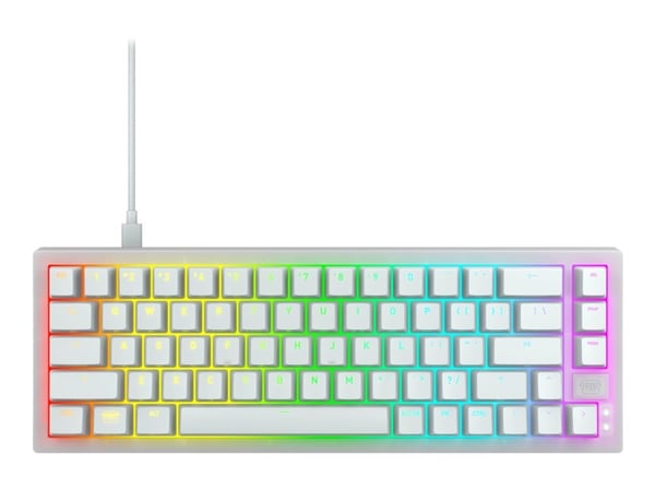 CHERRY XTRFY K5V2 - Tastatur - 65% - compact - belyst - QWERTY - USA - tastsvitsj: CHERRY MX2A Rød (hot-swappable) - hvit