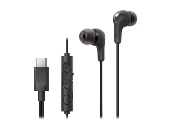 JVC HA-FR9UC - Gumy Connect - ørepropper med mikrofon - i øret - kablet - USB-C - svart