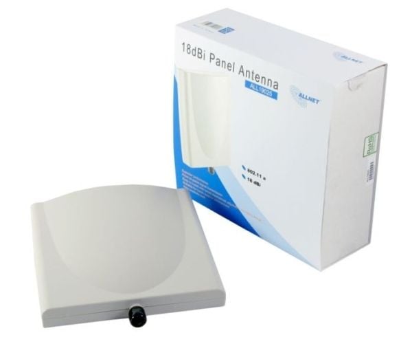 ALLNET ALL19025, 18 dBi, 4,9 - 5,875 GHz, 50 ohm (O), 18°, 18°, sektorantenne