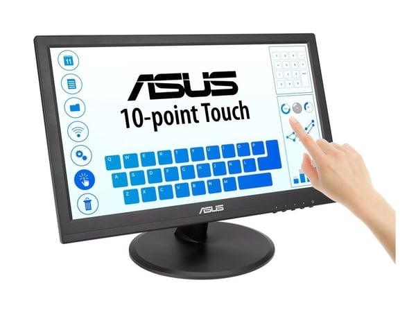 ASUS VT169HE - LED-skjerm - 16" - berøringsskjerm - 1920 x 1080 Full HD (1080p) @ 60 Hz - IPS - 220 cd/m² - 1000:1 - 5 ms - HDMI, VGA