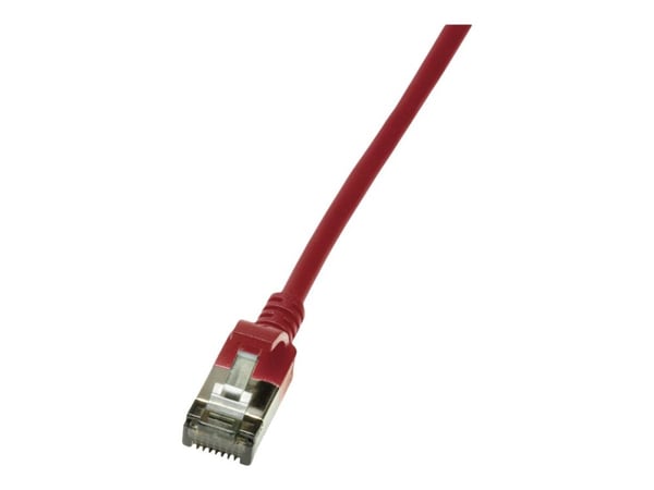 LogiLink SlimLine - Patch-kabel - RJ-45 (hane) till RJ-45 (hane) - 5 m - SSTP, PiMF - CAT 6a - startad, halogenfri, formpressad, hakfri - röd, RAL ...