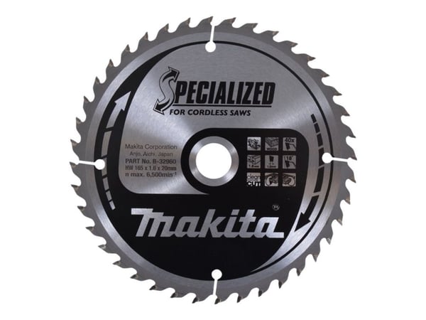 Makita Specialized - Sirkelformet sagblad - for tre - 165 mm - 40 tenner