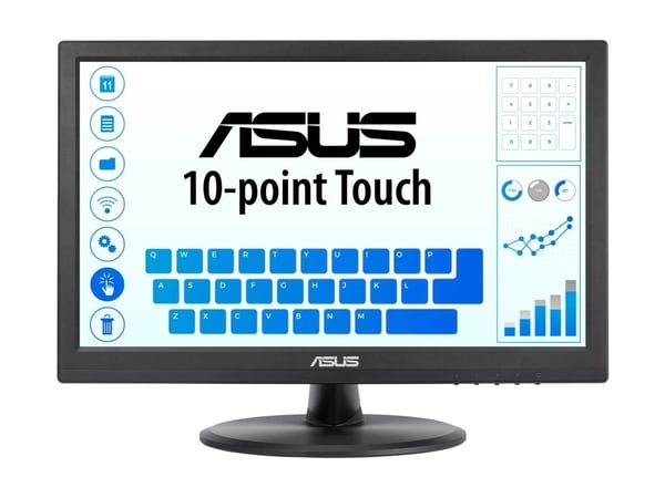 ASUS VT169HE - LED-skjerm - 16" - berøringsskjerm - 1920 x 1080 Full HD (1080p) @ 60 Hz - IPS - 220 cd/m² - 1000:1 - 5 ms - HDMI, VGA