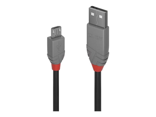 Lindy Anthra Line - USB-kabel - USB (hann) til Micro-USB type B (hann) - USB 2.0 - 3 m - rund - svart