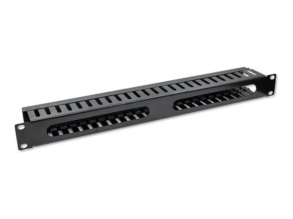 Qoltec - Rackkabelorganisator - solid steel, 24 ports - svart - 1U - 19"