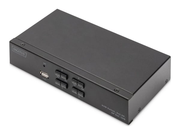 DIGITUS - KVM-svitsj - DP, DP out,USB - 4 x KVM port(s) - 4 lokalbrukere - rackmonterbar DIGITUS - KVM-svitsj - DP, DP out,USB - 4 x KVM port(s) - 4 lokalbrukere - rackmonterbar