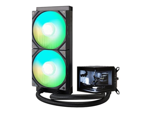TRYX PANORAMA - Væskekjølesystem for prosessor - med L-formet AMOLED-skjerm - Radiatorstørrelse: 240 mm - (for: LGA115x Socket, LGA1200, LGA1700, L...