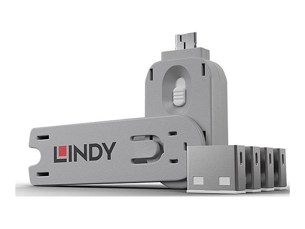 Lindy USB Port Blocker - USB-portsperrer - hvit