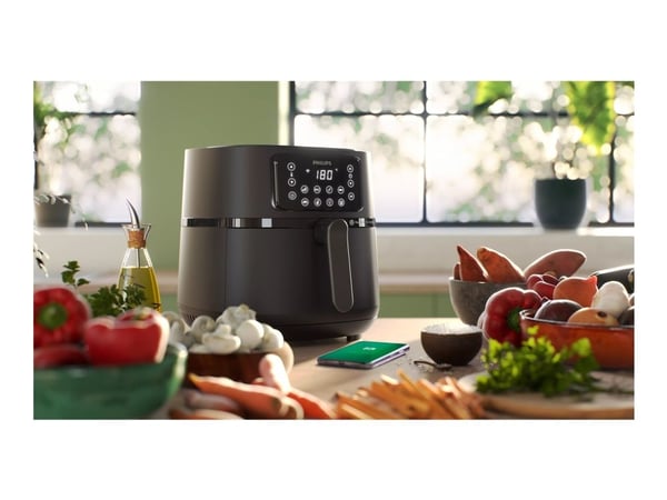 Philips Series 5000 Connected HD9285 XXL - Varmluftsfritös - 7.2 liter - 2 kW - mörkt silver/svart