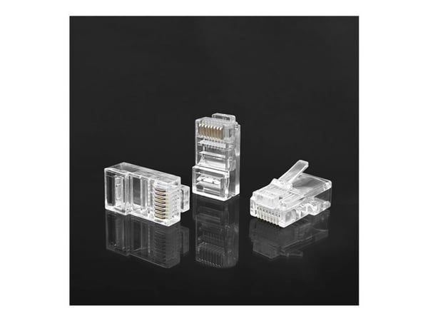 Qoltec - Nettverkkontakt - RJ-45 (hann) - UTP - CAT 6 - sølv (en pakke 100)