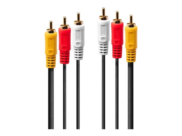 Lindy Premium - Video/lydkabel - kompositt video / lyd - RCA x 3 hann til RCA x 3 hann - 2 m - skjermet - svart