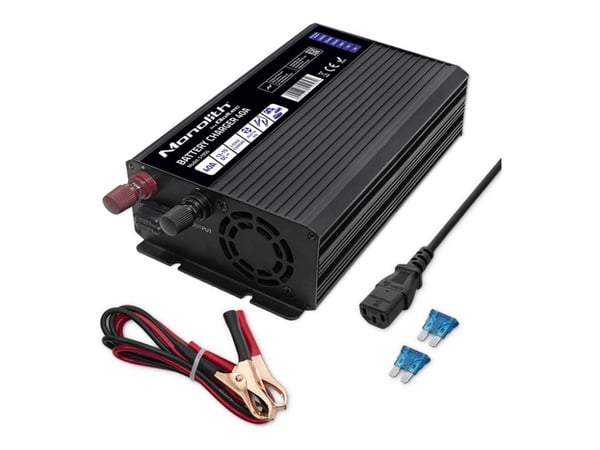 Qoltec Älykäs ammattimainen monoliittinen akkulaturi LiFePO4 AGM GEL SLA akuille | 40A | 12V