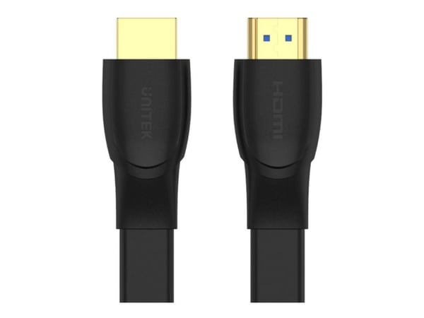 Unitek - High Speed - HDMI-kabel med Ethernet - HDMI hann til HDMI hann - 5 m - skjermet - svart - flat, 4K 60Hz støtte