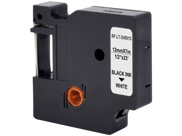 Renkforce RF-6027520, Musta valkoisella, Pysyvä akryyli, Jatkuva etiketti, D1, Musta, DYMO