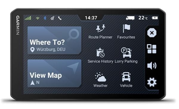 Garmin dezl LGV720, 17,6 cm (6,95"), 1024 x 600 piksler, TFT, 88,9 x 152,4 mm (3,5 x 6"), horisontalt, 89 x 152 mm