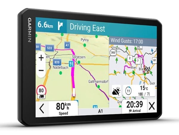 Garmin dezl LGV720, 17,6 cm (6,95"), 1024 x 600 piksler, TFT, 88,9 x 152,4 mm (3,5 x 6"), horisontalt, 89 x 152 mm