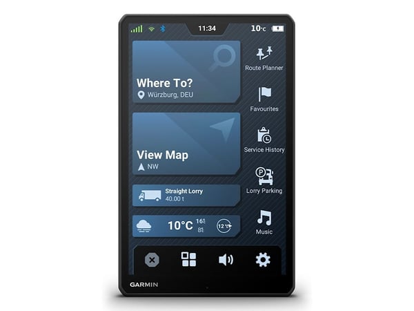 Garmin dezl LGV1020, 25,6 cm (10,1"), 1280 x 800 pikseliä, TFT, 134,6 x 215,9 mm (5,3 x 8,5"), vaakasuora, 135 x 216 mm