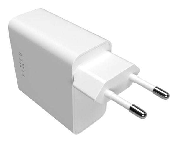 FIXED - Strømadapter - 65 watt - PD 3.0, SFC 2.0 - 2 utgangskontakter (USB-C) - hvit