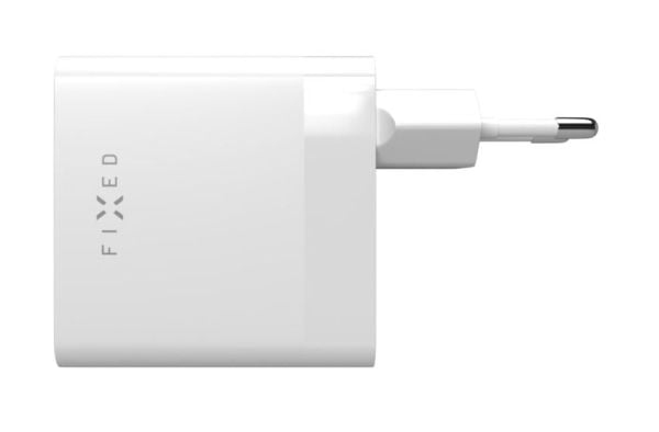 FIXED - Strømadapter - 65 watt - PD 3.0, SFC 2.0 - 2 utgangskontakter (USB-C) - hvit