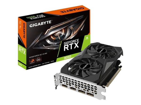 GIGABYTE GeForce RTX 3050 WINDFORCE OC V2 6G, GeForce RTX 3050, 6 GB, GDDR6, 96 bittiä, 7680 x 4320 pikseliä, PCI Express 4.0