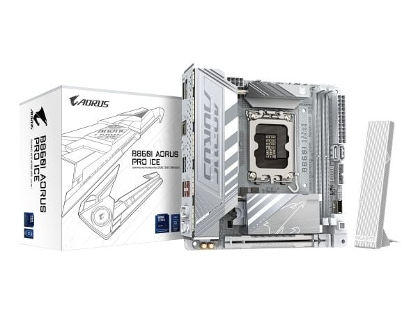 AORUS B860I PRO ICE - Hovedkort - mini-ITX - LGA1851-sokkel - B860 Chipset - USB4, USB-C 3.2 Gen2, USB 3.2 Gen 1, USB 3.2 Gen 2 - Bluetooth, 2.5 Gi...