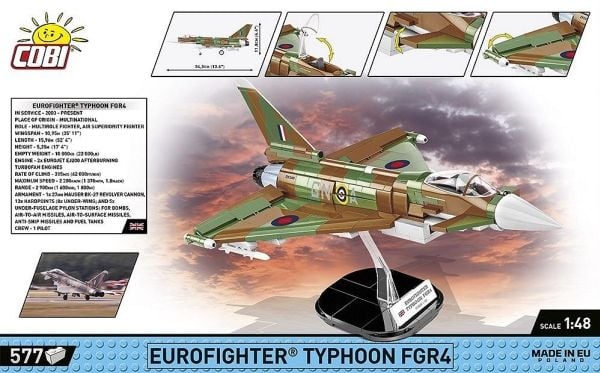 COBI Eurofighter Typhoon FGR4 "GiNA", Byggesten, 8 År, 577 stk.