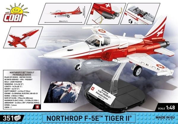 COBI Northrop F-5E Tiger II, Byggeklosser, 6 år, 351 stykker