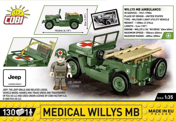 COBI Medical Willys MB, Byggeklosser, 6 år, 130 stykker