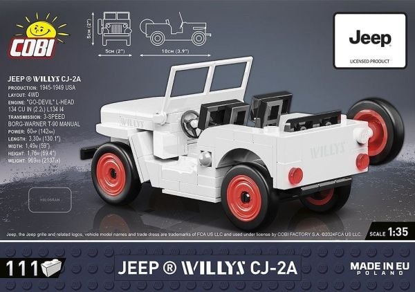 COBI Jeep Willys CJ-2A, Byggeklosser, 6 år, 111 stykker