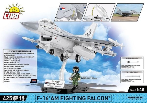 Cobi COBI 5896 Armed Forces F-16AM Fighting Falcon flerrollefly 425 blokker