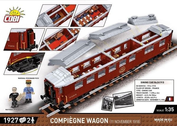 COBI Compiègne Wagon (11 November 1918), Byggeklosser, 10 år, 1927 stykker