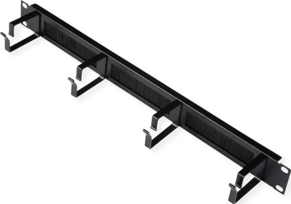 ROLINE 19 tommers rangeringspanel 1 U med børstelist 44x60mm svart (26.21.0097)