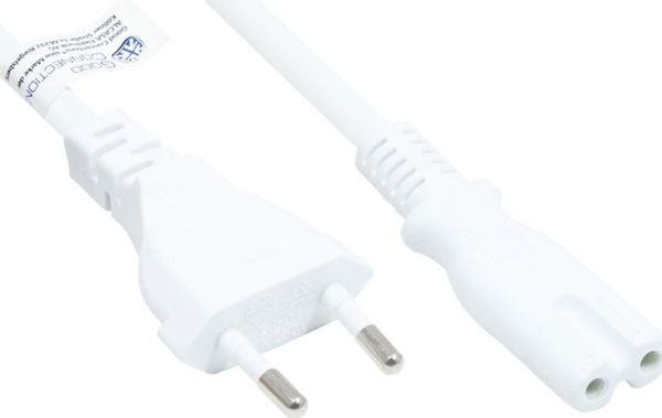 Euro-virtakaapeli Euro-pistoke tyyppi C (suora) C7/Euro 8 pistorasiaan (suora), valkoinen, 0,75 mm², 10 m, Good Connections® (P0370-W100) Euro-virtakaapeli Euro-pistoke tyyppi C (suora) C7/Euro 8 pistorasiaan (suora), valkoinen, 0,75 mm², 10 m, Good Connections® (P0370-W100)