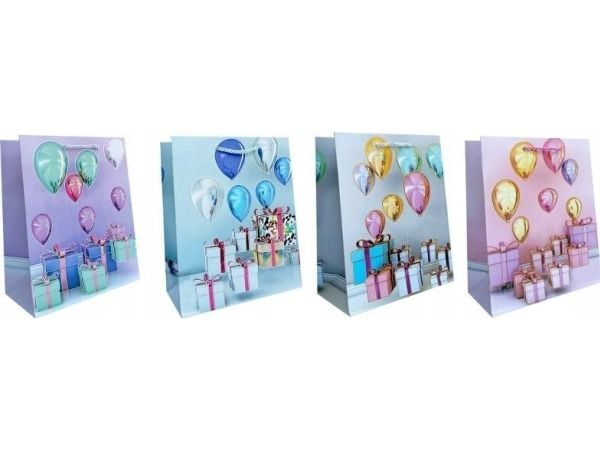 JU-PITER dekorativ gavepose/ballongpose JP-A937C 18x23x10 cm, mix