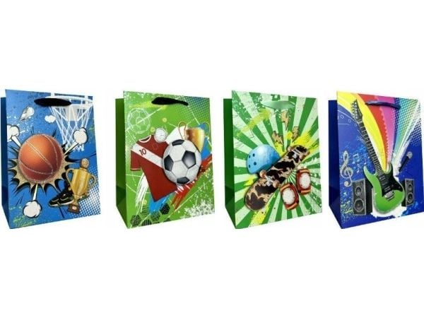 JU-PITER dekorativ gavepose 4 var. 18x23x10 cm JP 1035C mix (pris per stk.)
