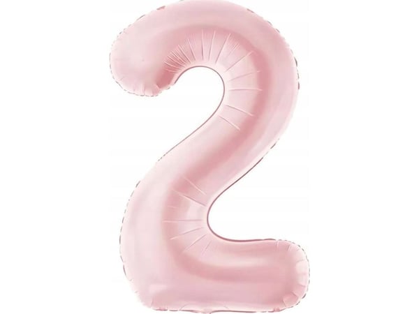 Folieballong nummer 2 86cm lys rosa 76143