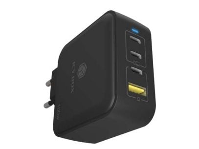 4Port 100W GaN-lader med PD 3.0, 3x USB Type-C®, 1x USB Type-A-port, EU-plugg (IB-PS1040-PD)
